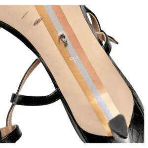 Sam‎ Edelman Sandals Size 9.5 Black Croc Embossed Dara Open Toe Ankle Strap thumbnail 8