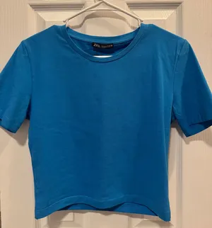 ZARA Baby Tee Blue Cropped thumbnail 1