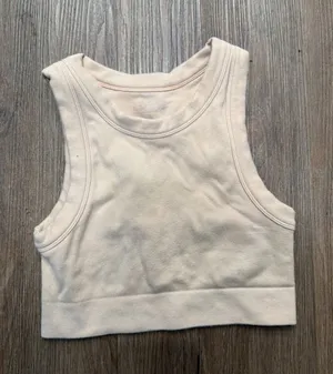 OFFLINE by Aerie‎ Womens Peach Beige Ribbed Seamless High Neck Sports Bra S/P thumbnail 1
