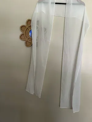 White bridal scarf thumbnail 3