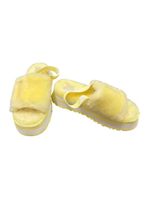 UGG Fluff sugar platform wms yellow slingback casual sandals sz 10 SKU 10-654 thumbnail 2
