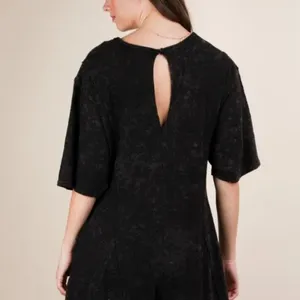 VERY J Mineral‎ Washed Oversized Knit Comfy Romper thumbnail 3