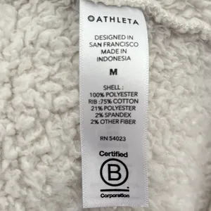 Athleta Tugga Jacket Womens M Sherpa Teddy Fleece Full Zip Cozy Ivory‎ Medium thumbnail 10
