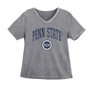 Gameday Couture T-Shirt Penn State Rhinestone V-Neck Women's Large Gray thumbnail 1