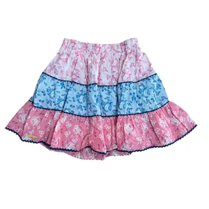 Simply Southern Floral Tiered Mini Skirt‎ Pink Blue Cotton XXL 0125-SKIRT-MULTI thumbnail 9
