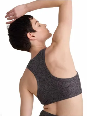 Quince Ultra Soft V-Neck Racer Back Bra Heathered Charcoal Women's Size Large thumbnail 5