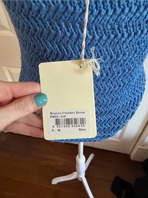 Peppermayo Crochet Tube Top S/M Blue NWT thumbnail 3