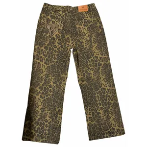AELFRIC EDEN Jeans Denim Leopard Print Brown‎ Camo Baggy Wide Leg Unisex Size 34 thumbnail 2
