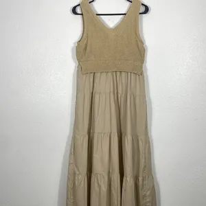 Versona Cream Tiered Midi Skirt Size S 100% Cottow thumbnail 4