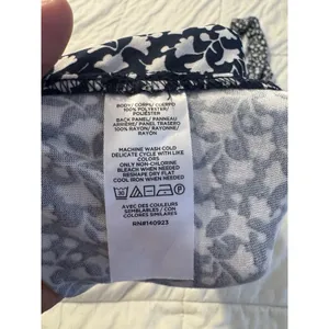 LOFT Tank Women's Large Navy Cream Floral Office Loose Career Summer Spring thumbnail 5