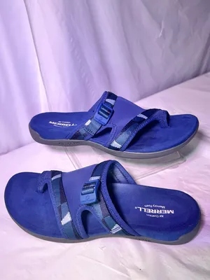 Merrell Men’s Navy and Gray Adjustable Slide Sandal thumbnail 2