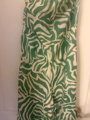 Very Classy Green Zebra-Print Halter Wide-Leg back less Jumpsuit by Lime Lush! thumbnail 4