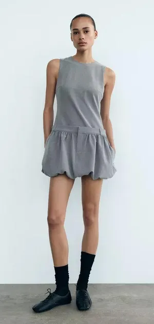 ZARA Grey Mini Dress thumbnail 1