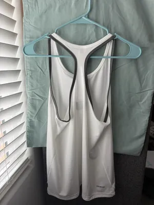 Adidas AEROREADY White Racerback Athletic Tank Top thumbnail 4