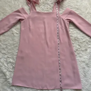 Amanda Uprichard Dress Cold Shoulder Bow Tie Long Sleeve Mini Pale Pink P thumbnail 11