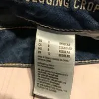 Women’s American Eagle super stretch jeans distressed destroyed sz 8 cropped 29 thumbnail 7