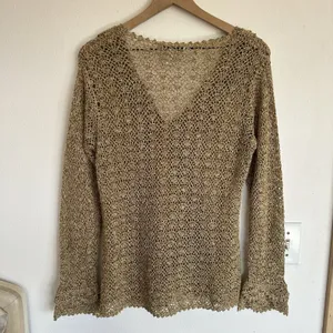 Vintage Y2K Crochet Silk Cotton Newport News Top M Sheer Ruffle Regency Fairy thumbnail 12