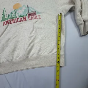 American Eagle Graphic Cabin Mountain Crewneck Sweatshirt Size Small thumbnail 4