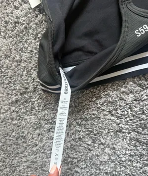 Splits59 Black Sports Bra with White Striped Underband thumbnail 5