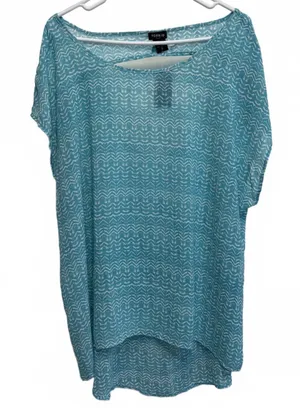 Torrid Teal Pattern High Low Open Back Top Plus Size 2X thumbnail 1