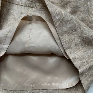Michael Kors Cream and Gold Linen Skirt Size 4 thumbnail 5
