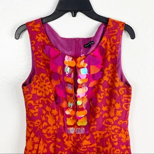 NANETTE LEPORE Silk Linen Blend Sleeveless Sequin Dress Size 2 Party Dance Chic thumbnail 8