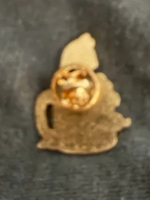 Black cat in mug enamel pin thumbnail 2