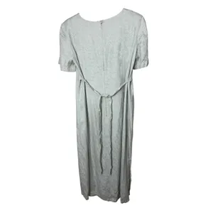 Karin Stevens Vintage 90s Sage Green Floral Damask Embroidered Maxi Dress‎ Large thumbnail 6