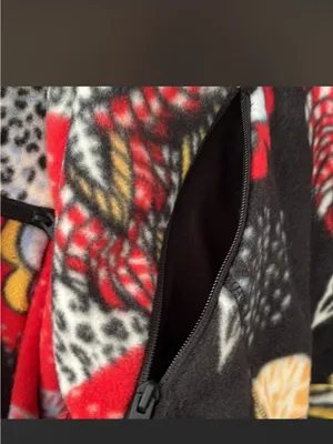 Free People Quilted Floral Patchwork Hooded Pullover - Black, Red, Cream thumbnail 6