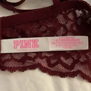Pink Victoria's Secret Maroon Lace Push-up Bra Size Small Padded Underwire thumbnail 2