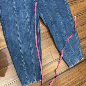 Zara High Rise Slouchy Panel Ankle Cropped Denim Jeans - Size 00 thumbnail 8