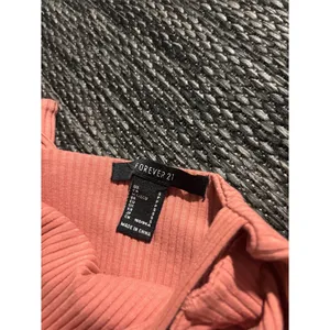 Forever 21 Knit Bodysuit Bow New Coral Pink Size Small NEW thumbnail 3