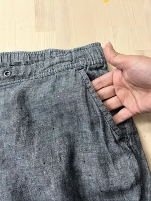 Two by Vince Camuto Grey 100% Linen Women Crop Pants size Small Pullon thumbnail 8