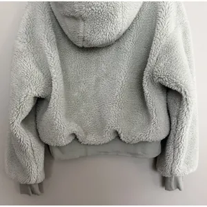 Alo Yoga Streetside Half Zip Sherpa Hoodie Pullover Light Green Women's‎ Medium thumbnail 6