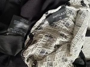 Outcast Clothing ROSLEIGH MINI DRESS BLACK AND WHITE thumbnail 6