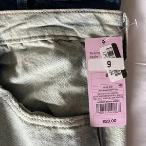 Target High Rise Blue and White Jeans thumbnail 5