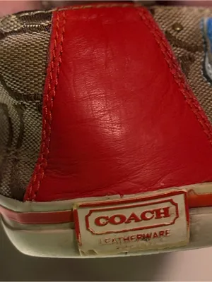 Vintage Coach Signature C Sneaker Shoes Bug Butterfly Patch Size 9B thumbnail 4