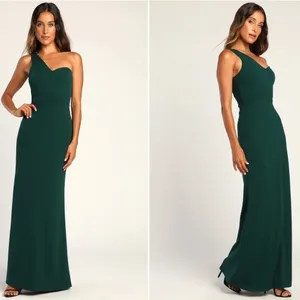 LULU's Sexy Prom Wedding Elegant Bustier One Shoulder Mermaid Trumpet Gown thumbnail 2