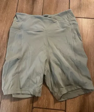 Danskin Sage Green High-Waist Bike Shorts thumbnail 1