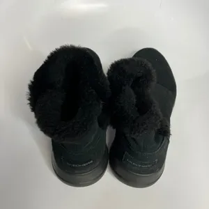 Skechers on‎ the go Joy black suede ankle boots faux fur lined women's size 7 thumbnail 6