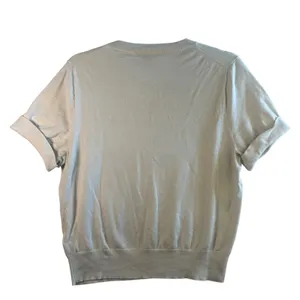 J.Crew Re-I Crewneck Short Sleeve Sweater XL Ivory Lyocell‎ Minimalist Top Cream thumbnail 2