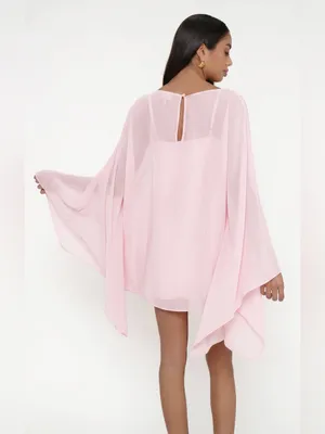NWT Show Me Your Mumu Olsen Mini Dress Size XXL caftan powder pink chiffon thumbnail 3