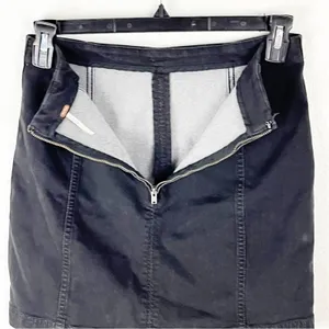 FREE PEOPLE Black Back Zipper Mini Skirt 10 Biker Neutral Minimalist Concert thumbnail 6