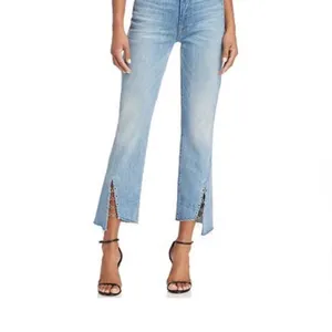 7 For All Mankind Ring-Detail Straight Jeans Riviera statement cropped capris thumbnail 3