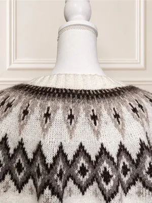 Old Navy XS Cream Brown Fair Isle Wool Blend Nordic Sweater CabinCore Ski Resort thumbnail 5