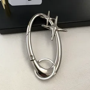 Star Car Keychain for Men Women Oval Design Carabiner Keychain Bag Charm thumbnail 3