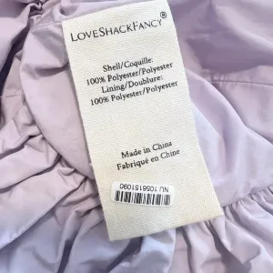 LOVESHACK FANCY Jessilyn Ruched Rosette Ruffle Hem‎ Mini Dress in Lavender XS thumbnail 7