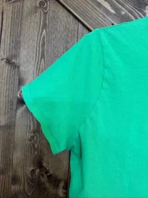 Double Zero Women’s S Green Crop Top Short Sleeve Crew Neck Basic Tee (9331) thumbnail 2