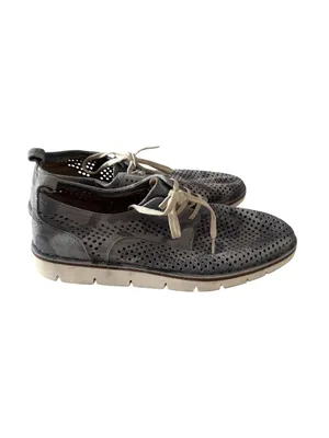TRASK Silver Pewter Leather Sneakers Size 7.5 thumbnail 4