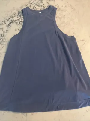 Lululemon Long Cotton Crewneck Tank Top Women’s Small Blue NWT LW1FBVS Pima Cott thumbnail 1